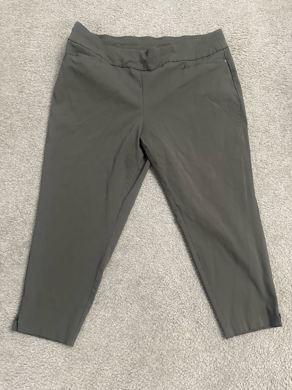 CJ Banks Signature Slimming Olive Green Cropped Pants 22W